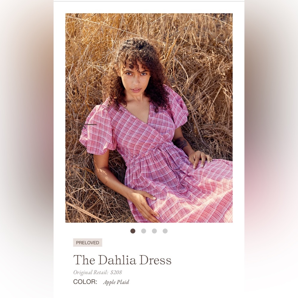 CHRISTY DAWN DAHLIA DRESS
Apple Plaid - Size XS - EUC